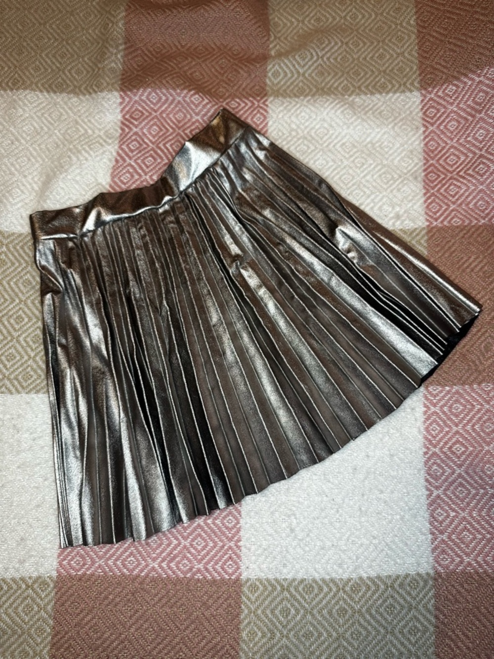 Zara Shimmering Silver Pleated Skirt